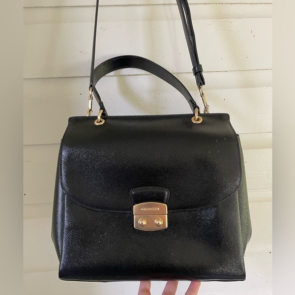 Coach Handbags - Coach Patent Crossgrain Leather Avary Crossbody Bag Brown Purse F37834